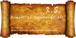 Komjáti Seherezádé névjegykártya